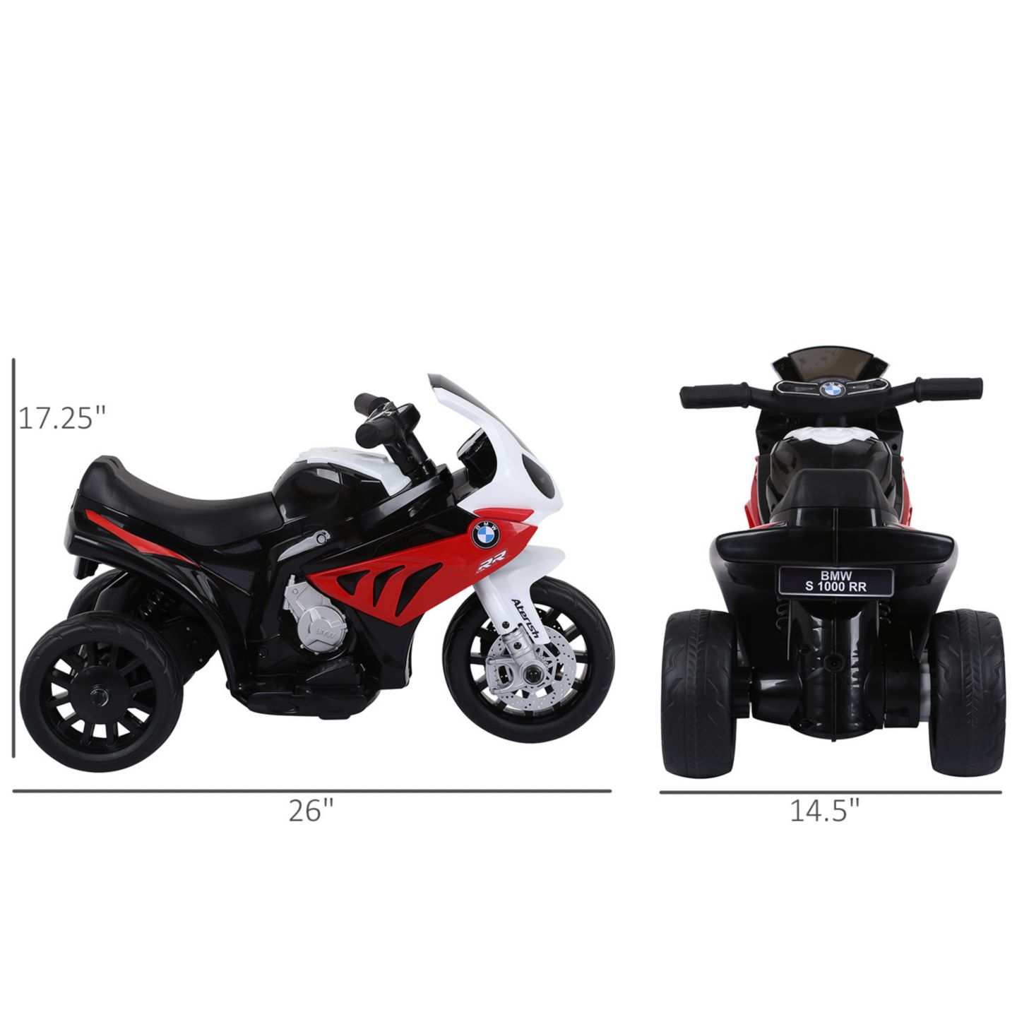 Детская игрушка Aosom 6V Licensed BMW S1000RR Ride-On Motorcycle with Headlights and Music, Ages 1+ — фото 9