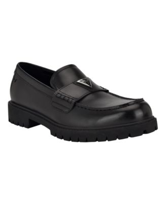 ? GUESS Wilcox Black Leather Slip-On Loafers with Subtle Stitch Detailing Guess | Shoes | Guess Mens Size 9 Black Loafer | Poshmark main image 3