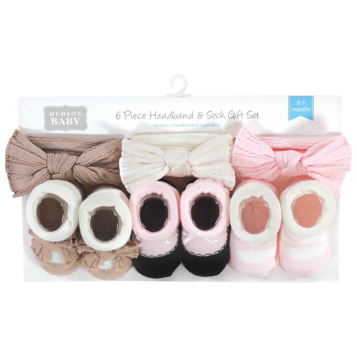 Hudson Baby Baby Girls Headband and Socks Giftset, One - Pink taupe