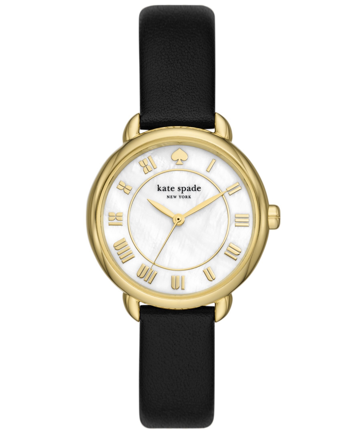 Women's Lily Avenue Black Leather Watch 34mm - Black