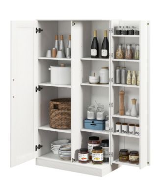 Kitchen Pantry Storage Cabinet, 14-Tier Kitchen Cupboard White
