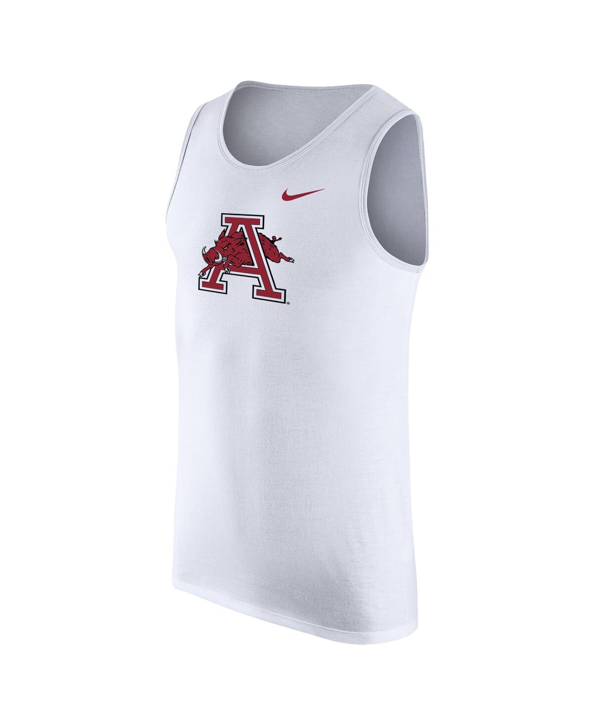 Nike Men'sArkansas Razorbacks Vintage-like Logo Performance Tank Top - White