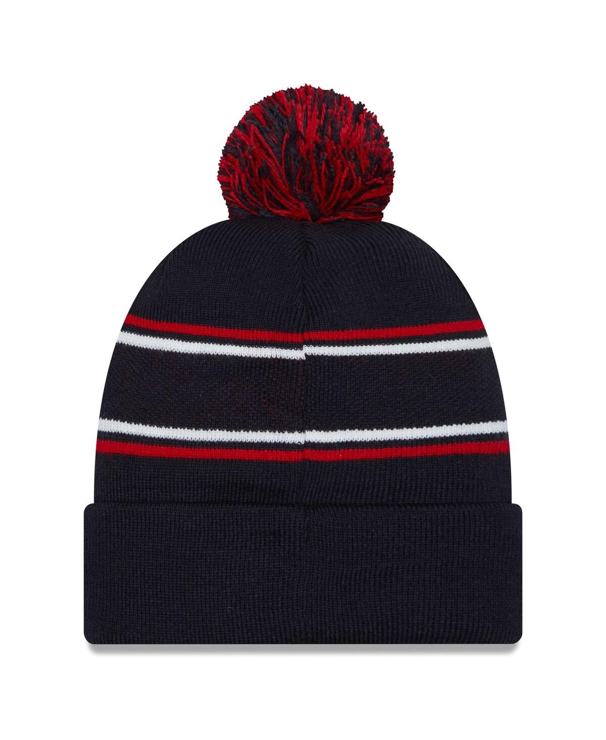 New Era Men'sUsmnt Marquee Cuffed Knit Hat with Pom - Navy