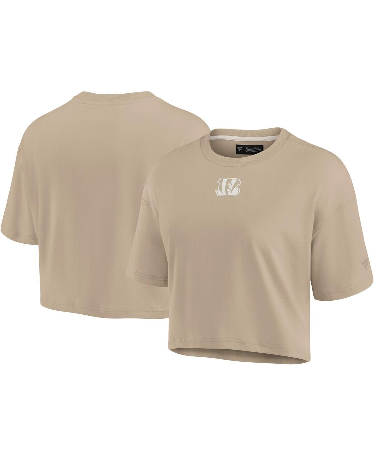 Fanatics Women's Khaki Kansas City Chiefs Elements Super Soft Boxy Cropped T-shirt In Khaki