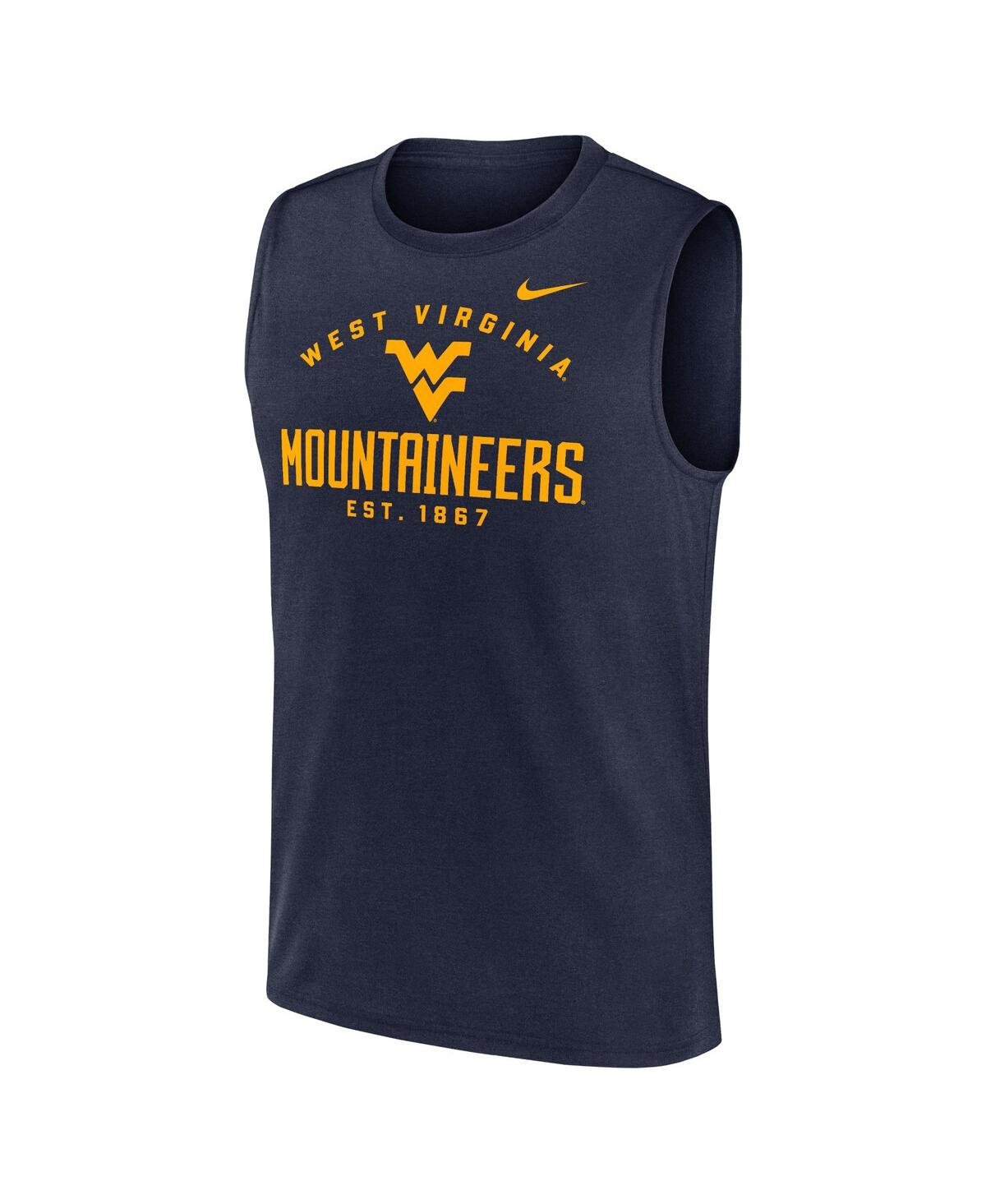 Nike Men's Navy West Virginia Mountaineers Primetime Legend Lock Up Performance Muscle Tank Top In Navy