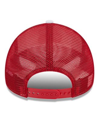 Men's White/Red Maryland Terrapins Court Sport Foam A-Frame 9FORTY Adjustable Trucker Hat