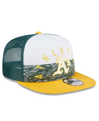 Men's White/Gold Oakland Athletics Team Foam Front A-Frame Trucker 9FIFTY Snapback Hat