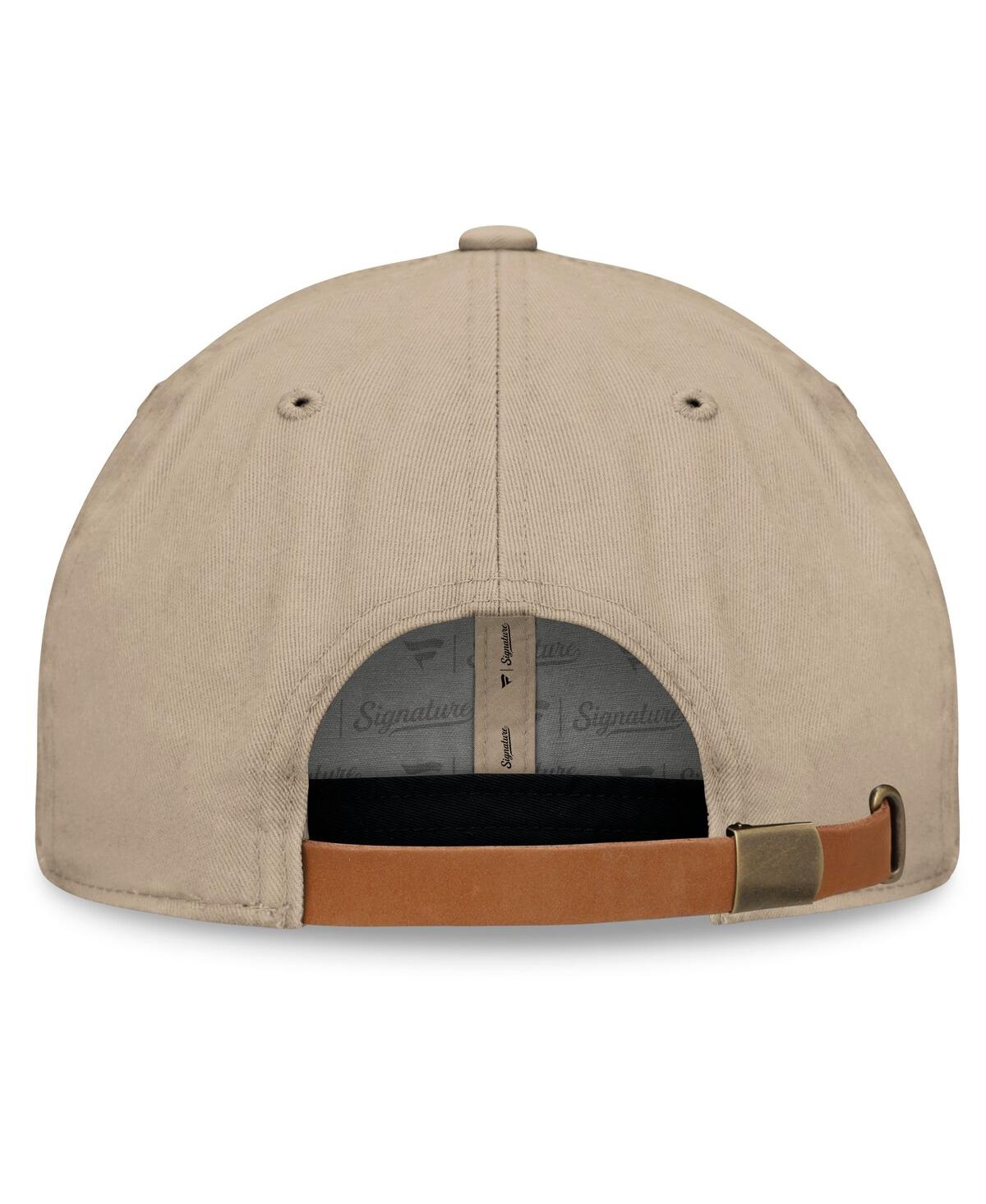Fanatics Men's Khaki Vegas Golden Knights Elements Unstructured Patch Leather Strapback Hat In Khaki
