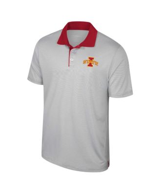 Men's Gray Iowa State Cyclones Tuck Striped Polo