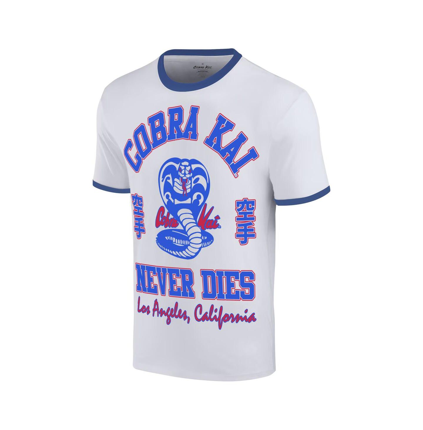Мужская футболка Ripple Junction White Cobra Kai Los Angeles Baseball Ringer — фото 2