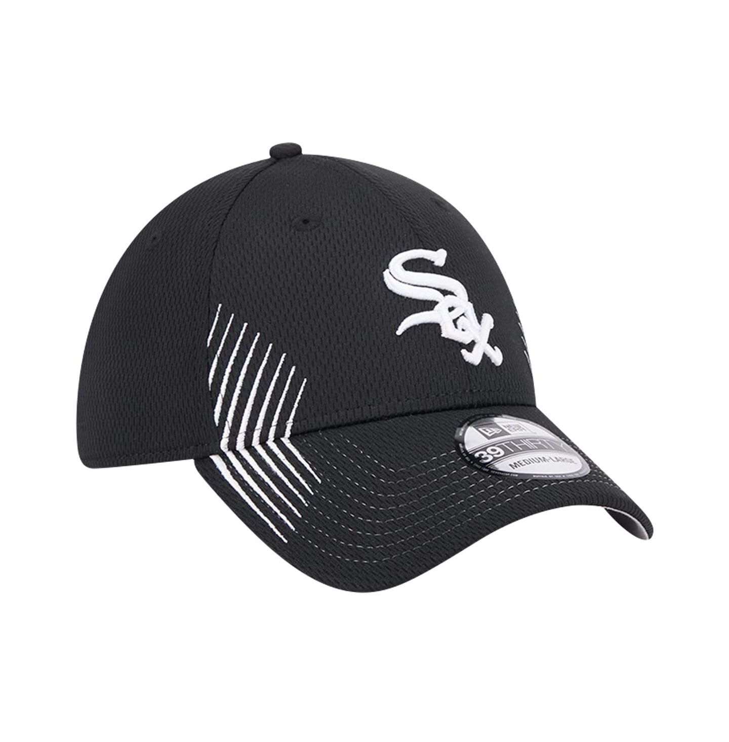Мужская кепка New Era Black Chicago White Sox Active Dash Mark 39THIRTY Flex Hat — фото 3