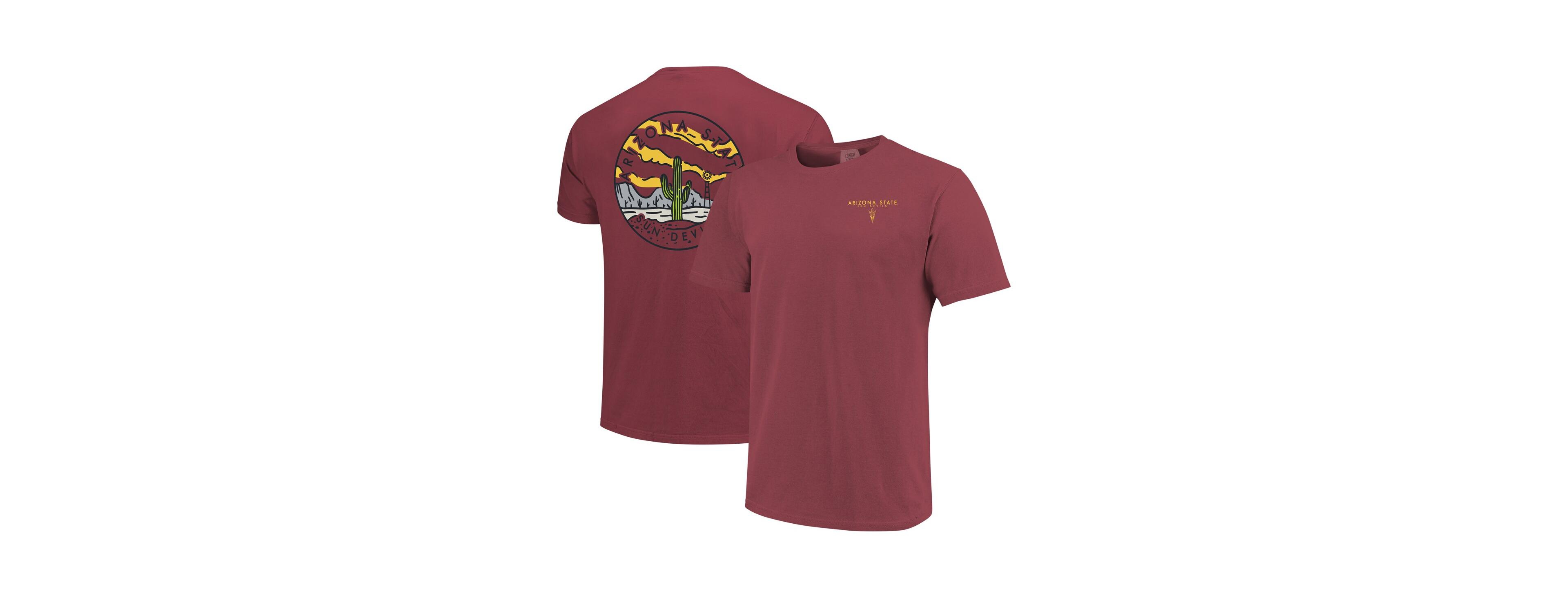 Image One Men's and Women's Maroon Arizona State Sun Devils Scenic Comfort Colors T-Shirt