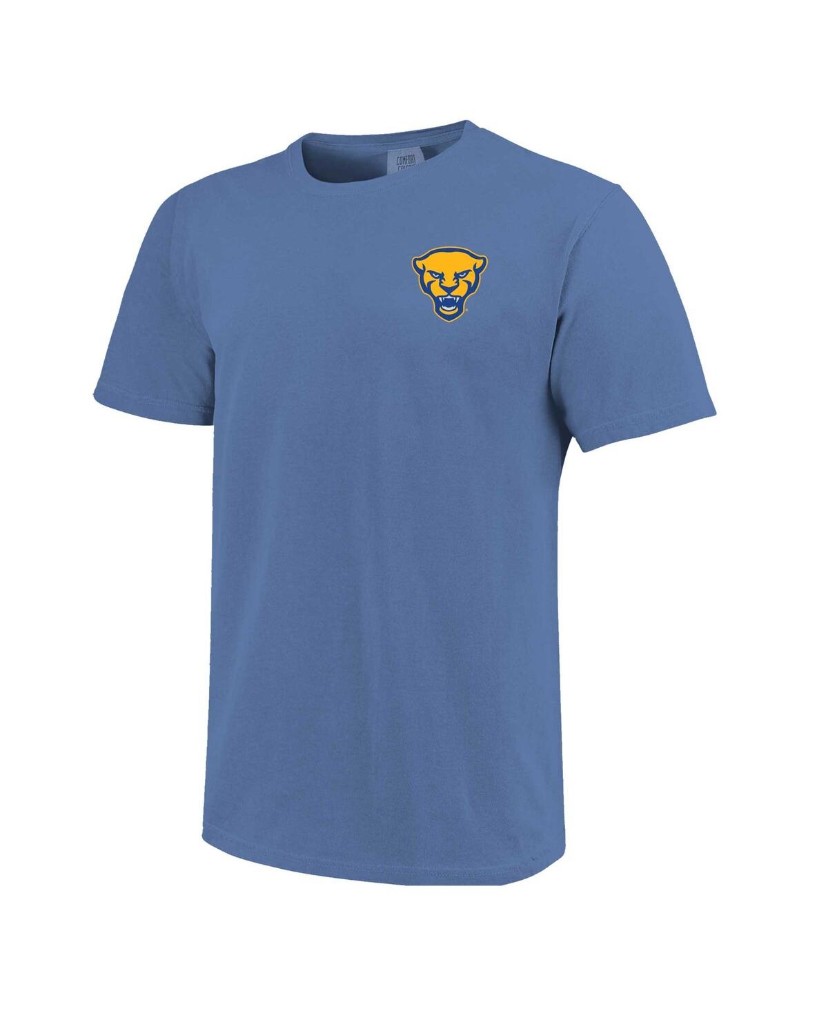 Image One Men's And Women's Blue Pitt Panthers Hyper Local Panther Statue Skyline T-shirt In Blue