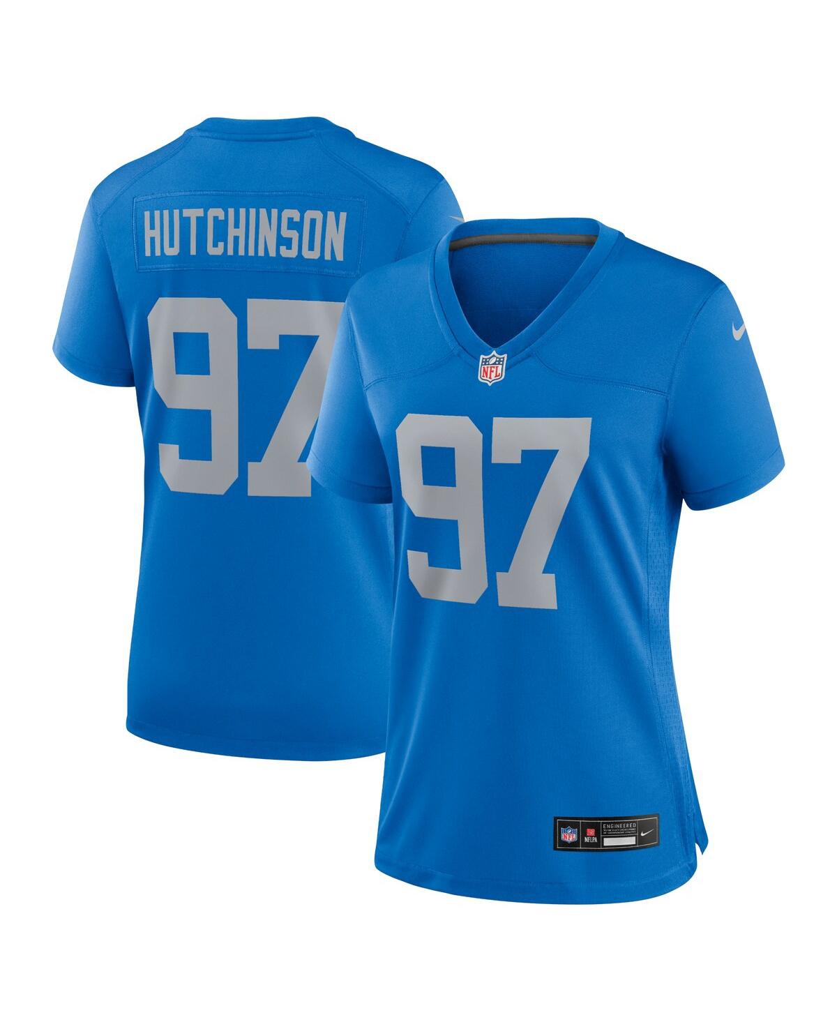 Women's Aidan Hutchinson Blue Detroit Lions Alternate Game Jersey - Blue