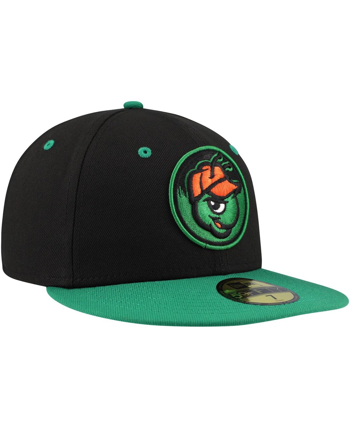 New Era Men'sGreensboro Grasshoppers Authentic Collection 59FIFTY Fitted Hat - Black