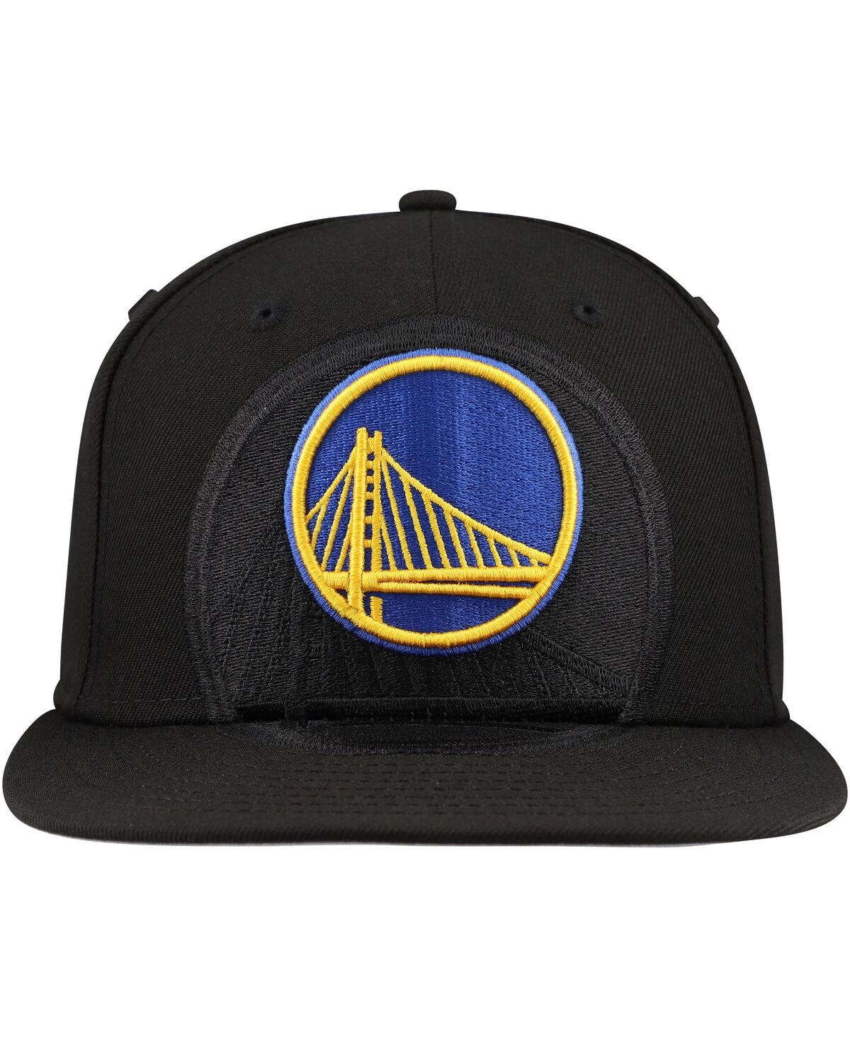 New Era Men's Black Golden State Warriors Blackout Shadow Logo 59fifty Fitted Hat In Black