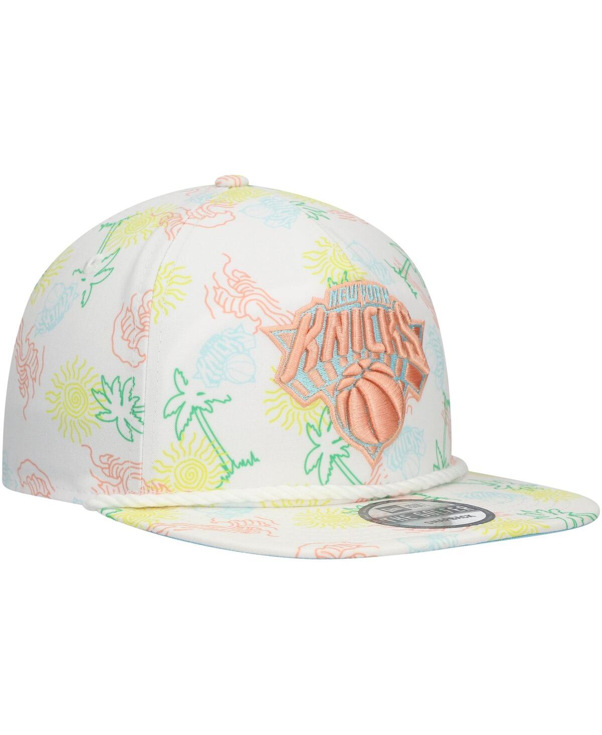 New Era Men'sNew York Knicks Palm Trees and Waves Golfer Adjustable Hat - White