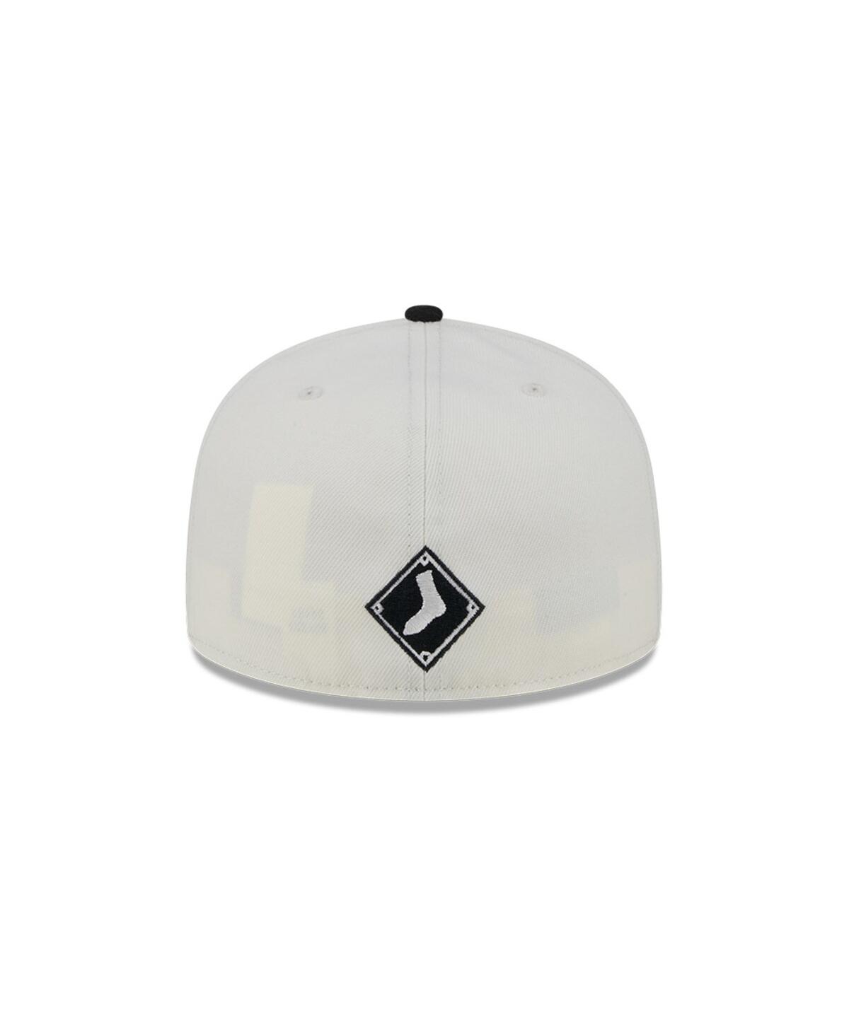New Era Men'sBlack Chicago White Sox Lonestar 59FIFTY Fitted Hat - Cream, Black