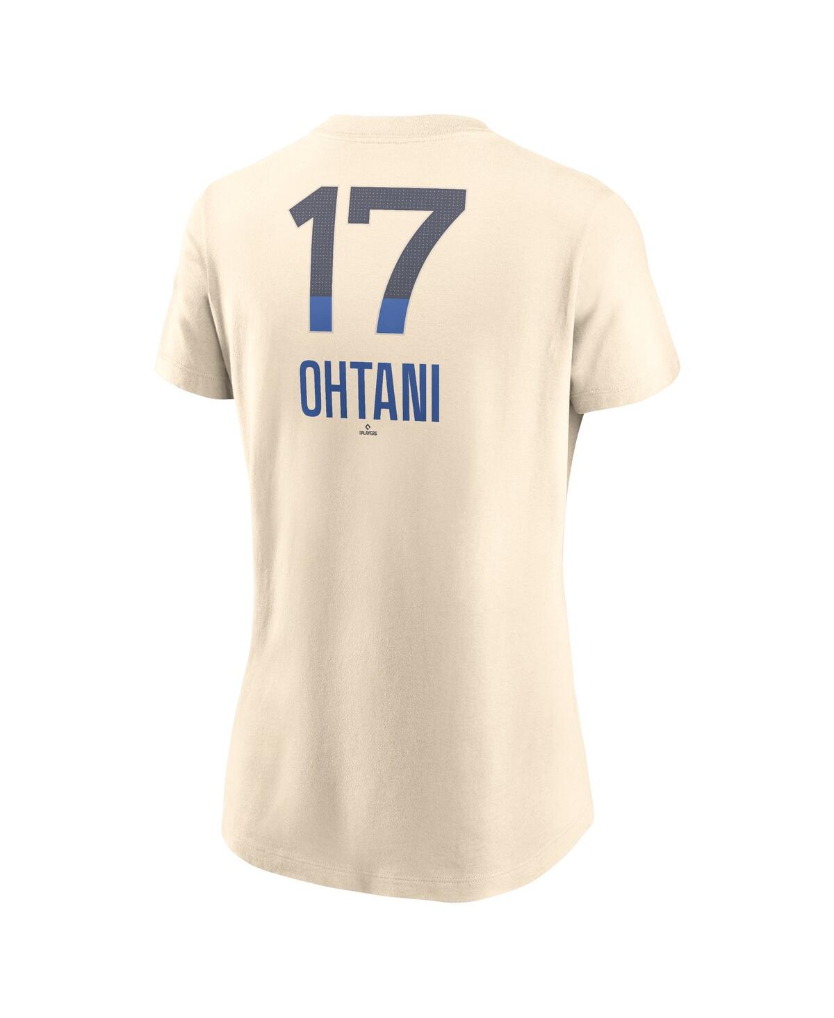 Nike Women's Shohei OhtaniLos Angeles Dodgers 2024 City Connect Fuse Name Number T-Shirt - Cream