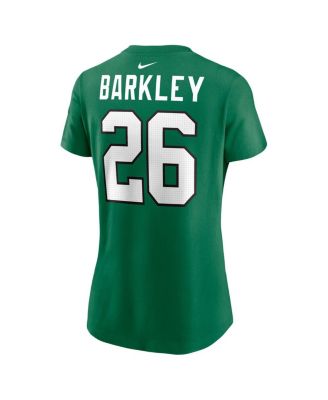 Women's Saquon Barkley Kelly Green Philadelphia Eagles Player Name Number T-Shirt