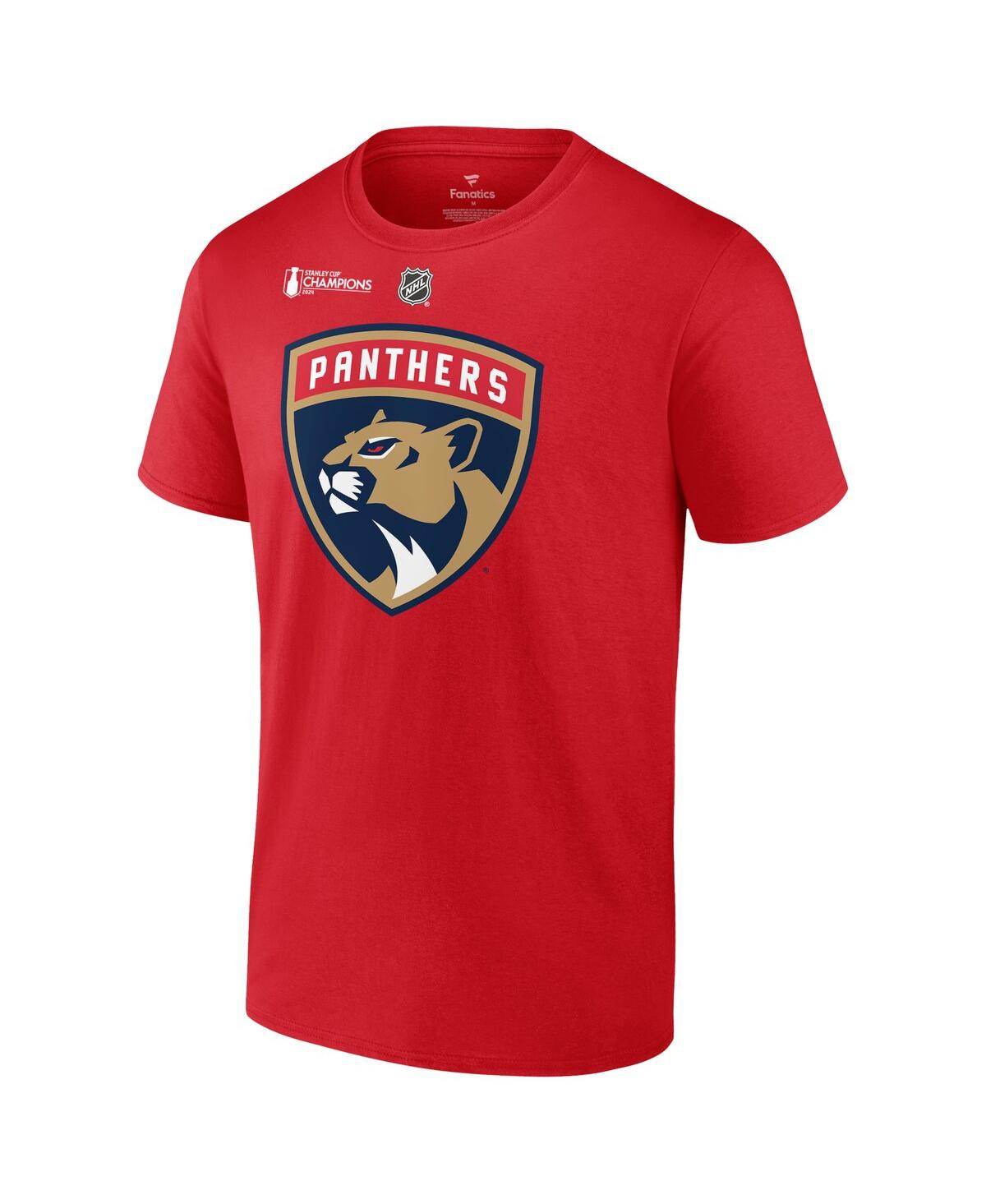 Fanatics Men's Carter VerhaegheFlorida Panthers 2024 Stanley Cup Champions Authentic Stack Name Number T-Shirt - Red