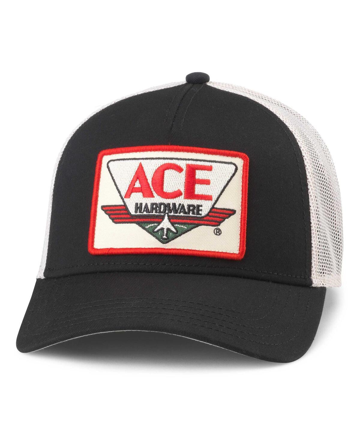AMERICAN NEEDLE MEN'S BLACK/NATURAL ACE HARDWARE VALIN ADJUSTABLE HAT 