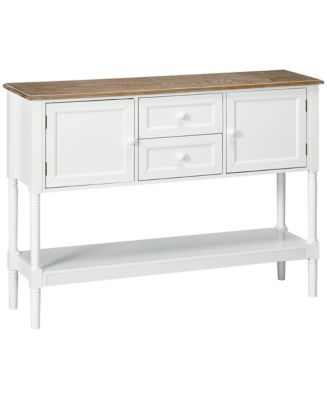 HOMCOM Retro Console Table W/ 2 Drawers and Cabinets for Entryway ...