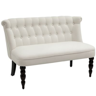 Armless Loveseat w/Button Tufted Design for Living Room,