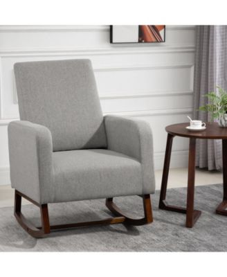Breathable Linen Fabric Side Chair/Living Room Chair with Thick Padded Seats