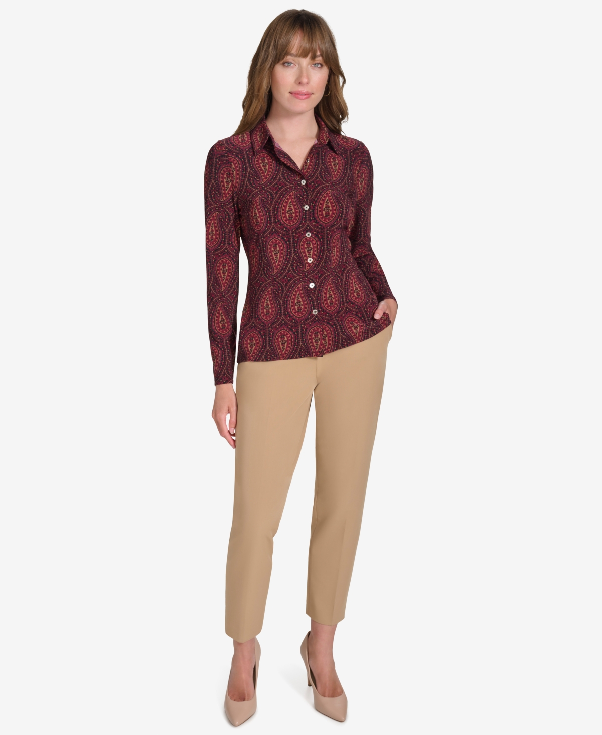 Tommy Hilfiger Women's Paisley-Print Knit Shirt