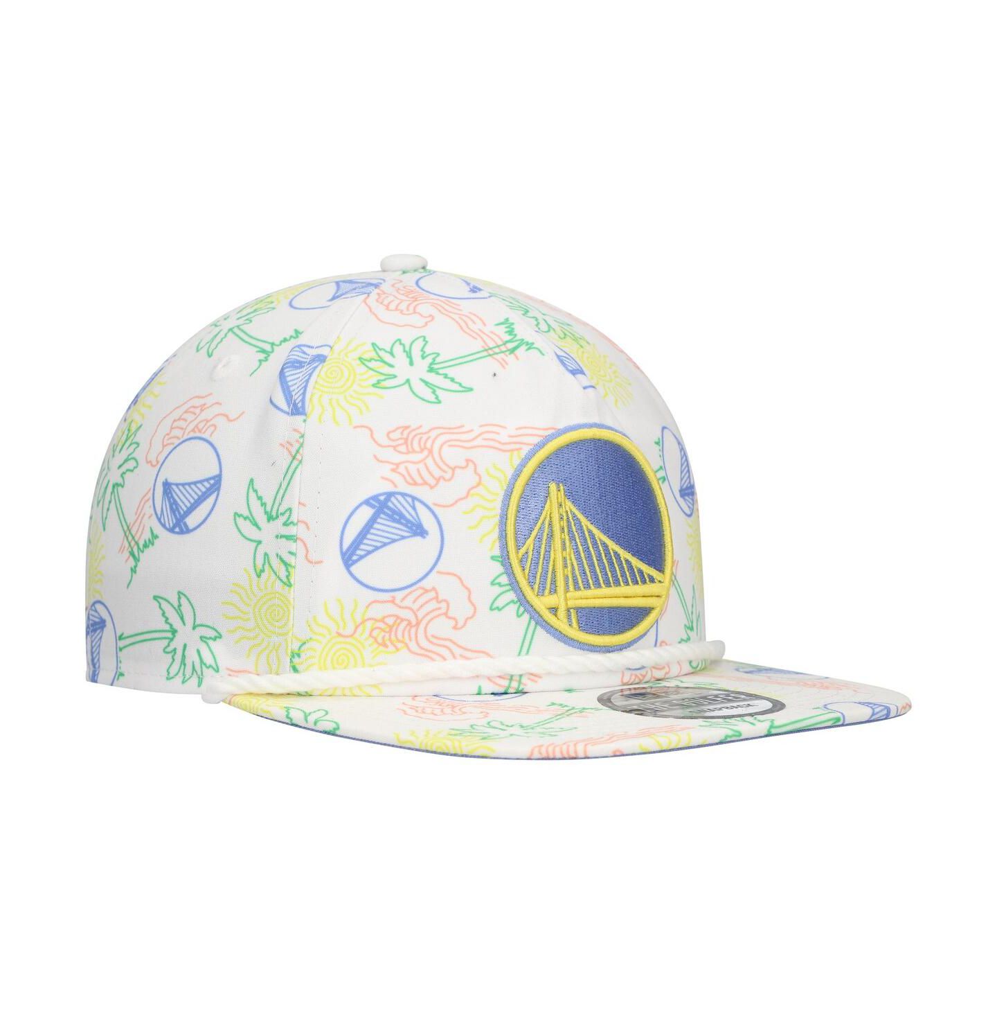 Мужская кепка New Era White Golden State Warriors Palm Trees and Waves Golfer Adjustable Hat — фото 3