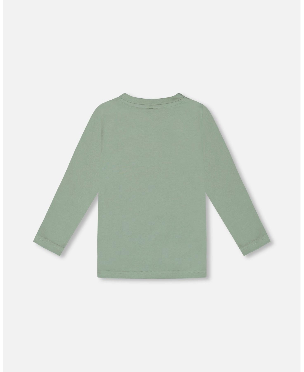 Deux par Deux Baby Boys Baby T-Shirt With Print- Sage