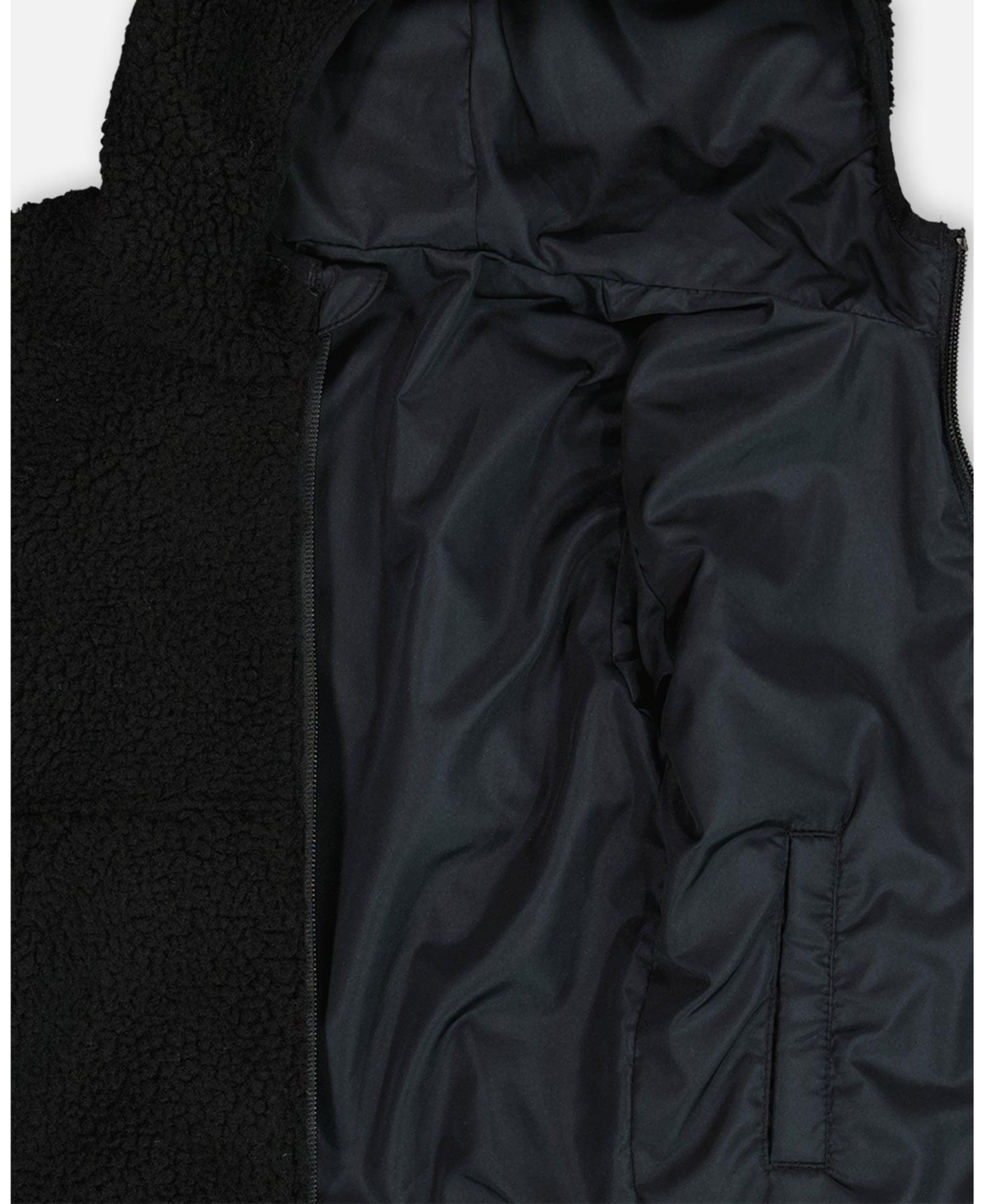 Deux par Deux Big Boys Reversible Sherpa Jacket- Black