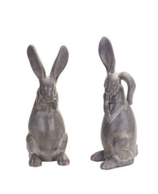 Slickblue Long Ear Stone Rabbit Garden Statue (Set of 2) - Macy's