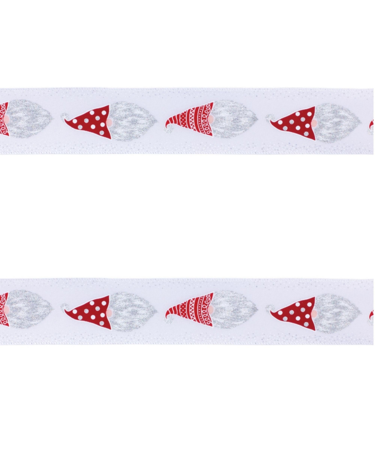 Wired Polyester Holiday Ribbon (Set of 2) For Decor - White