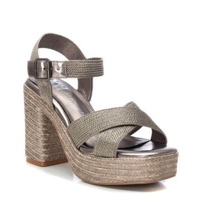 Women's Heeled Jute Platform Sandals By XTI