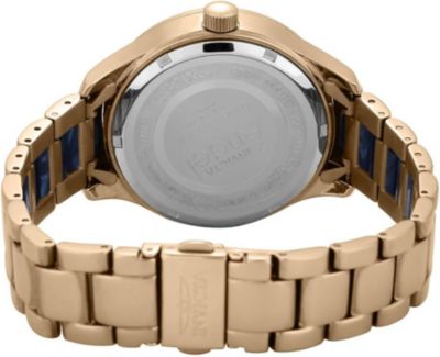 Women's Angel Quartz 3 Hand Blue Dial Stainless Steel Bracelet Watch