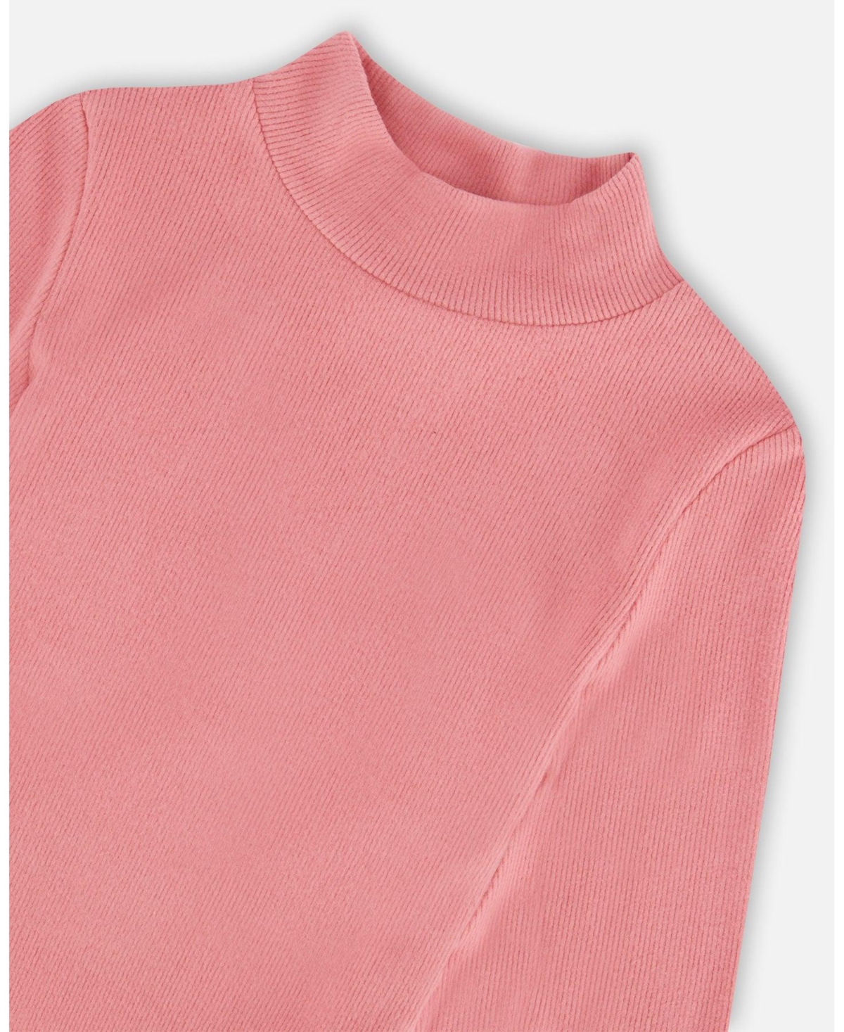 Deux par Deux Big Girls Super Soft Brushed Mock Neck Top- Pink