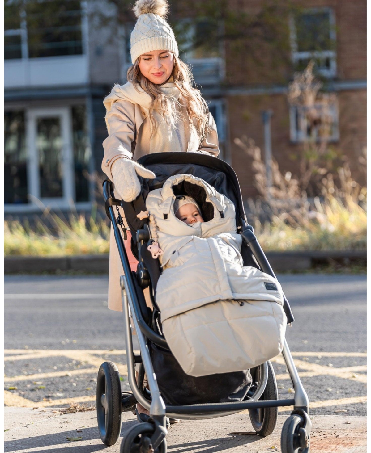 Deux par Deux Baby Baby Unisex Evolutive Baby Footmuff- Silver white