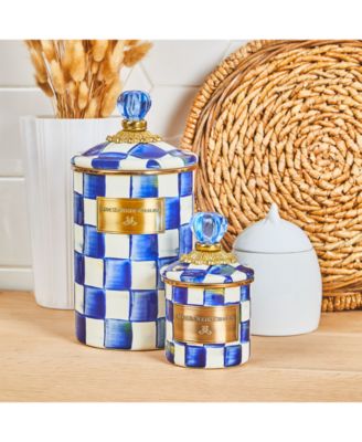 Royal Check Large Enameled Canister