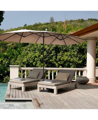 Outdoor Double-Sided Patio Umbrella with Crank – Sunshade for Garden and Patio