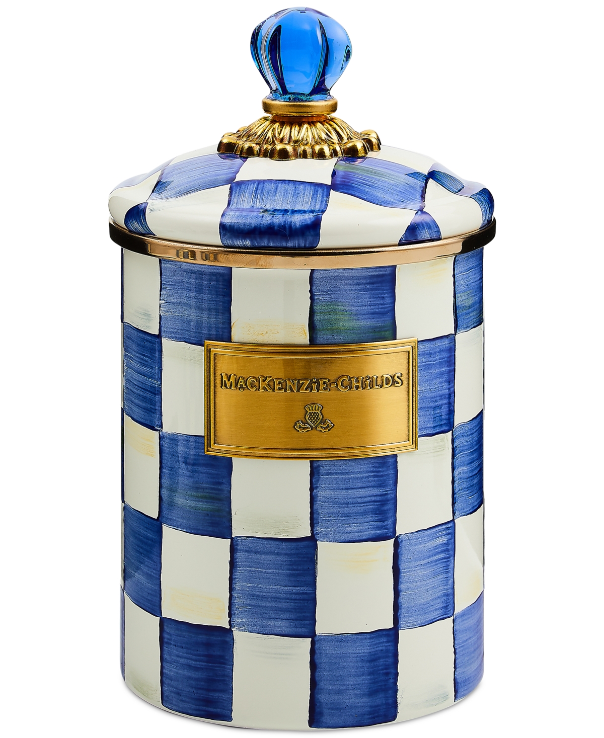Mackenzie-childs Mackenzie Childs Royal Check Enameled Steel Canister In No Color