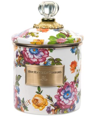 Mackenzie-Childs White Flower Market Small Canister - Macy's