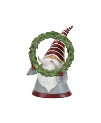 Holiday Gnome Figurine with Pine Tree and Wreath Accent (Set of 2)