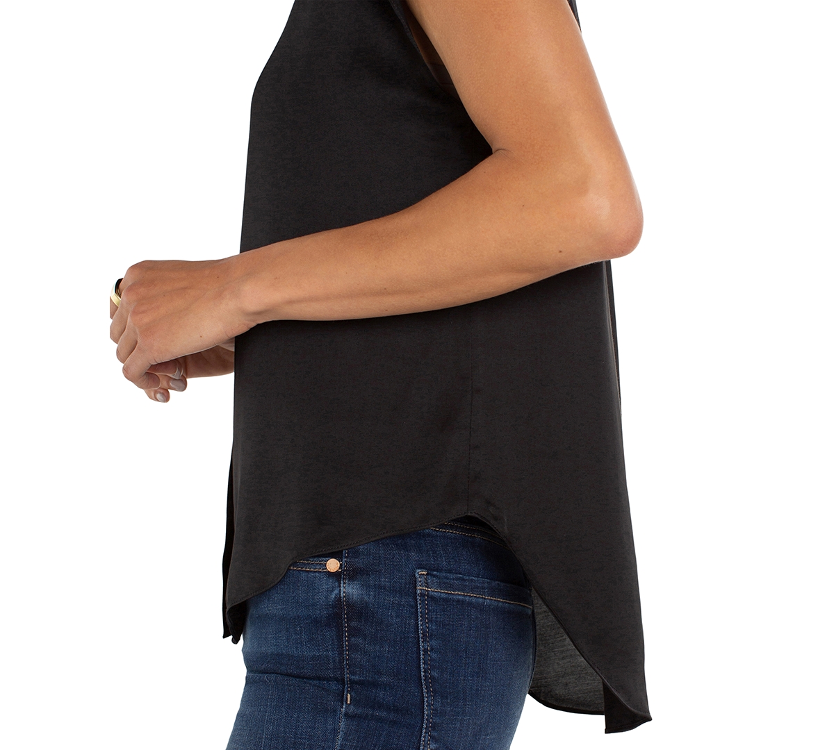 Liverpool Los Angeles Women's Satin Cap-Sleeve Blouse