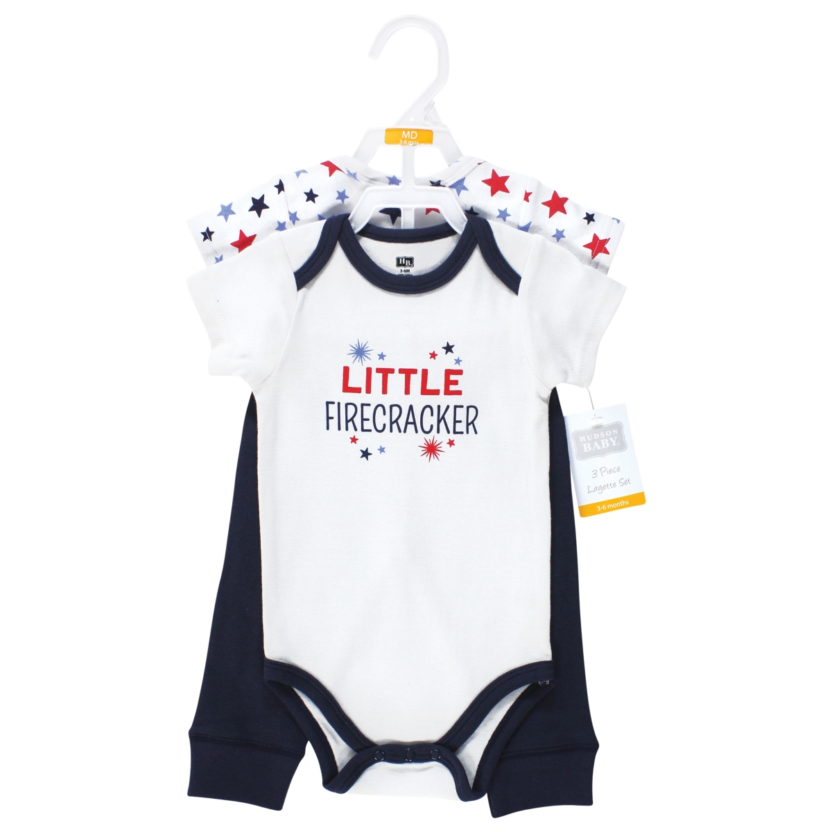 Hudson Baby Baby Boys Baby Cotton Bodysuit and Pant Set, Months - Firecracker