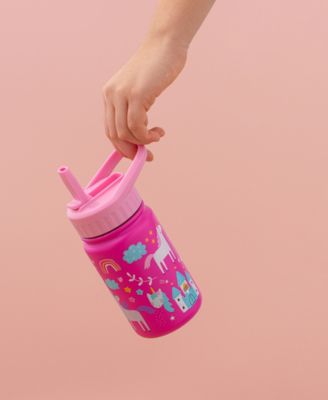 Kids Stainless Steel Water Bottle with Straw Lid, 12oz