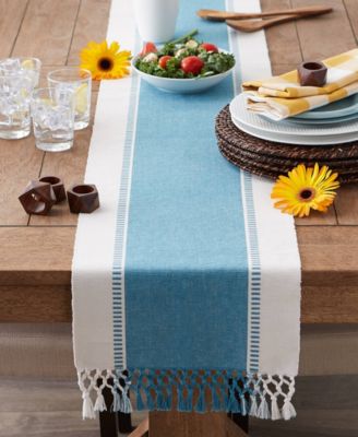 Dobby Stripe Ribbed Table Runner, 13"x72 "