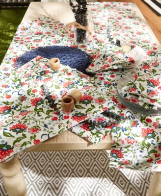 Floral Print Outdoor Tablecloth with Zipper 60 Round