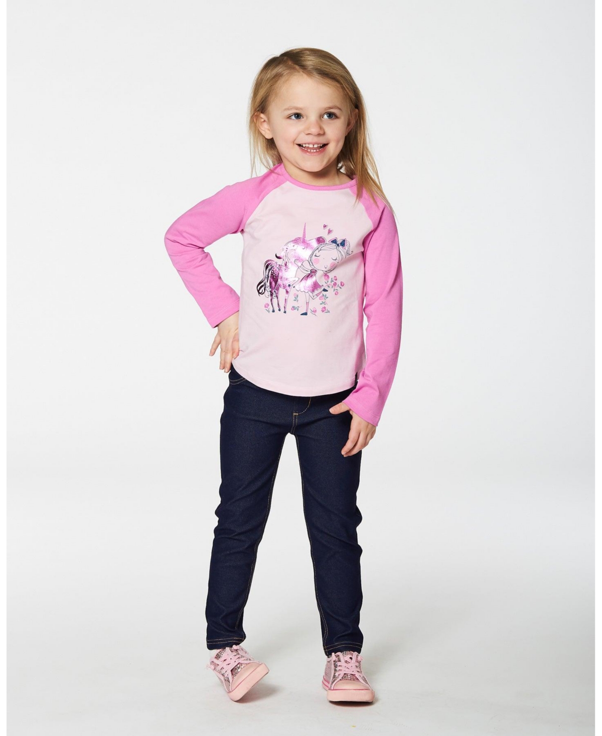 Deux par Deux Big GirlsJeggings - Dark blue denim